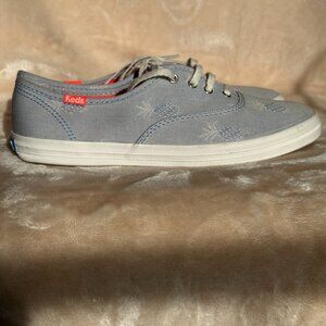 Keds OrthoLite Canvas Embroidered Pineapple Chambray Sneakers Women's 6 NWOT
